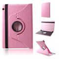 Miniatyrbild 1 av 2: Huawei MediaPad T5 roterande  tablett skyddsfodral av syntetläder med litchifrukts textur - Rosa Rosa