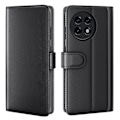Miniatyrbild 1 av 2: Äkta läder OnePlus 11R / OnePlus Ace 2 fodral med korthållare Svart