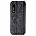 Pikkukuva 2 / 2: Nahkakotelo With A Stylish Rhombus Imprint For Sony Xperia 1 III - Musta Black