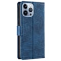 Pikkukuva 2 / 2: Krokotiilin Nahkainen Läppäkotelo For iPhone 14 Pro Max - Sininen Blue