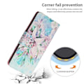 Miniatyrbillede 6 af 6: Vegansk lædermønstertryk til iPhone 14 Pro Max, Cross Texture Stand Wallet Folio Flip Phone Cover med håndrem - To Heste Multicolor
