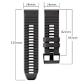 Pikkukuva 2 / 2: 26mm Garmin ja Coros kellon kaksoissilikonikellon hihna - Oranssi / Musta Orange