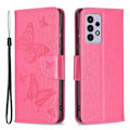 Miniatyrbild 1 av 2: Butterfly läder Samsung Galaxy A33 5G fodral - Rosa Rosa