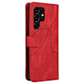 Pikkukuva 2 / 2: Teksturoitu nahkakotelo hihnalla Samsung Galaxy S23 Ultra - Punainen Red