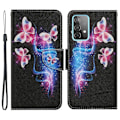 Miniatyrbillede 1 af 2: Wonderland Samsung Galaxy A53 5G Flip Etui - Tre Fluorescent Sommerfugle Multicolor