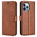 Pikkukuva 1 / 2: iPhone 14 Pro nahkainen lompakokkotelo - Vaalean Ruskea Brown