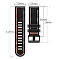 Miniatyrbillede 2 af 2: 26 mm læder med silikone-urrem til Garmin-ur - Sort Black