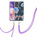 Miniatyrbillede 1 af 2: Slankt og holdbart softcover med lanyard til Samsung Galaxy A23 - Blå Pæon Blue