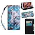 Miniatyrbillede 1 af 2: Huawei P30 Pro lysspot dekoreret læder flip etui - Tiger Multicolor