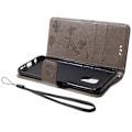 Miniatyrbillede 2 af 2: Samsung Galaxy S9 stemplet sommerfugl Blomster PU læder flip etui - Grå Silver grey