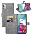 Miniatyrbillede 2 af 2: Wallet-style Læder Etui til Motorola Moto G30 / G10 - Grå Silver grey