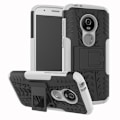Miniatyrbillede 1 af 2: Motorola Moto E5 Play beskyttelsesetui i kombimaterialer med stativ - Hvid White
