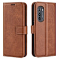 Pikkukuva 1 / 2: Lompakko Nahkakotelo For Motorola Moto Edge 2022 - Vaalean Ruskea Brown