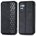 Miniatyrbillede 1 af 6: Læder Etui med A Stilfuldt Rhombus Tryk til Samsung Galaxy A54 - Sort Black