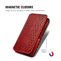 Pikkukuva 4 / 6: Nahkakotelo With A Stylish Rhombus Imprint For Xiaomi 13 - Punainen Red
