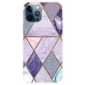 Miniatyrbillede 1 af 2: Marble design iPhone 14 Pro cover - Trekanter Og Diamantmarmor Multicolor