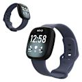 Miniatyrbild 1 av 2: Fitbit Versa 3 / Sense silikon klockarmband - blå grå Size: L Blå