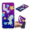 Miniatyrbillede 1 af 2: Samsung Galaxy A7 (2018) beskyttelsesetui i silikone med præget mønster - Stjerner og enhjørning Multicolor