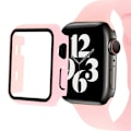 Miniatyrbild 6 av 6: Apple Watch SE 2022 (44mm) klockarmband och fodral i silikon med härdat glas - Mörkrosa Rosa