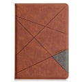 Miniatyrbild 1 av 2: iPad 10.2 (2021) / (2020) / Air (2019) geometriskt mönstrat flipfodral i läder - Kaffe Brun