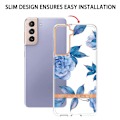 Miniatyrbillede 2 af 2: Supertyndt og slidstærkt softcover til Samsung Galaxy S21 Plus 5G - Blå Pæon Blue