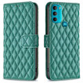 Miniatyrbillede 1 af 2: Rhombus Mønster Matte Flip Case til Motorola Moto G71 5G - Grøn Green