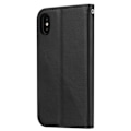 Pikkukuva 2 / 2: iPhone Xr Magneettinen Synteetti Nahka Kotelo Korttipaikalla - Musta Black