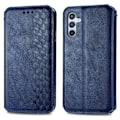 Pikkukuva 1 / 2: Nahkakotelo With A Stylish Rhombus Imprint For Samsung Galaxy A54 - Sininen Blue