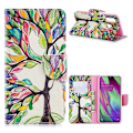 Pikkukuva 1 / 2: Wonderland Samsung Galaxy A40 flip kotelot - Värjätty Puu Multicolor