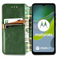 Miniatyrbild 6 av 6: Läder Motorola Moto E13 fodral med romb-design - Grön Grön