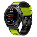 Miniatyrbillede 2 af 2: Dobbeltfarvet silikoneurrem til Garmin Watch og Coros Vertix - Lime / Sort Green