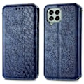 Miniatyrbild 1 av 2: Läder Samsung Galaxy M33 5G fodral med romb-design - Blå Blå