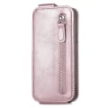 Pikkukuva 3 / 6: Vertical Flip Phone Suojakotelo With Zipper For Samsung Galaxy A54 - Ruusukulta Pink