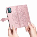 Miniatyrbillede 6 af 6: Mandala Nokia G21 / G11 Flip Etui - Rødguld Pink
