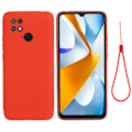 Pikkukuva 1 / 2: Matta nestesilikoninen kuori Xiaomi Poco C40 - Punainen Red