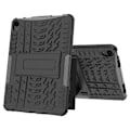 Miniatyrbillede 3 af 6: iPad 10.9 (2022) Stødsikkert tablet etui Dækstruktur Kickstand Heavy Duty Armor Blød Fleksibel Hård Bumpresistent Beskyttelsescover - Sort Black