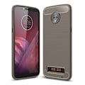 Miniatyrbillede 1 af 2: Motorola Moto Z3 Play mobiletui med tekstur i børstet carbon fiber - Grå Silver grey
