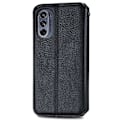 Miniatyrbillede 2 af 6: Læder Etui med A Stilfuldt Rhombus Tryk til Motorola Moto G62 5G - Sort Black