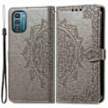 Miniatyrbild 1 av 2: Mandala läder Nokia G11 / Nokia G21 fodral - Silver/Grå Silvergrå