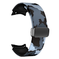 Miniatyrbild 1 av 6: Samsung Galaxy Watch 5 (44mm) / (40mm) / 4 (44mm) / (40mm) mönstrat klockarmband i silikon - Svart / Grå Kamouflage Silvergrå