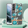 Miniatyrbild 2 av 2: Supertunt och tåligt mjukfodral för Samsung Galaxy S22 Plus - Blå Ros Blå
