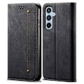 Miniatyrbillede 1 af 2: Jeans Samsung Galaxy A54 Flip Etui - Sort Black
