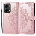 Miniatyrbild 1 av 2: Mandala läder OnePlus Nord 2T fodral - Rosa Rosa