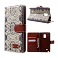 Miniatyrbillede 1 af 2: Hagerup (Bregne blad) Samsung Galaxy Note Edge Læder Flip Etui Multicolor