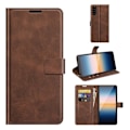 Miniatyrbillede 2 af 2: Wallet-style Læder Etui til Sony Xperia 10 Iii - Kaffe Brown