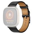 Miniatyrbild 1 av 2: Fitbit Sense 2 / Versa 4 klockarmband i äkta läder med sömmar - Svart Svart
