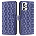 Pikkukuva 1 / 2: Rombuskuvioinen matta läppäkotelo Samsung Galaxy A73 - Sininen Blue
