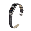 Miniatyrbild 2 av 2: Xiaomi Mi Band 3 / Mi Smart Band 4 läderfodral med krokodilmönster - Svart Svart