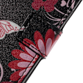 Miniatyrbillede 2 af 2: Samsung Galaxy A8 (2018) mønstret PU læder flip etui - Pink blomster og Sommerfugl Multicolor
