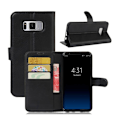 Miniatyrbillede 1 af 2: Samsung Galaxy S8 stilfuldt læder-etui - Sort Black